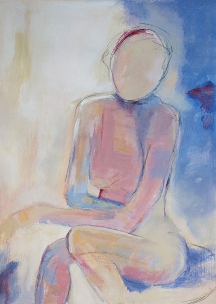 nude on paper  Bather with Blue blush